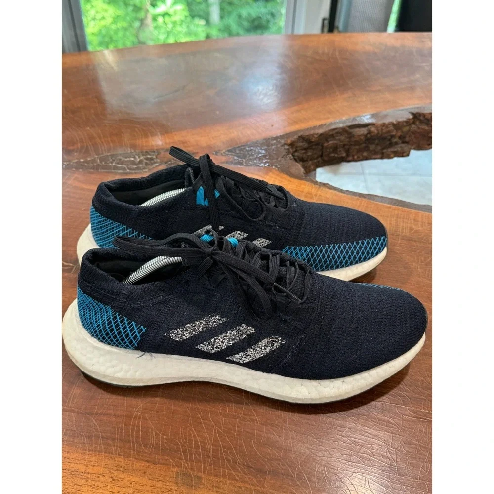 Adidas Pureboost  Cushioning Men's Running Shoes Size‎ 10.5 – Black/Blue